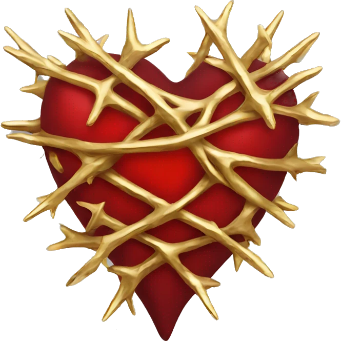 red heart gold thorns emoji