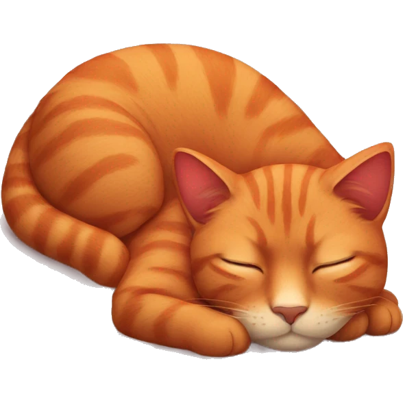 Red cat sleeping  emoji