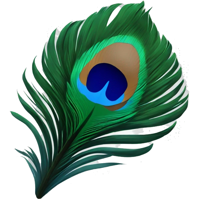 One peacock feather slanted diagonally  emoji
