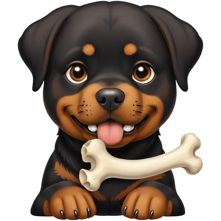Rottweiler with a bone emoji