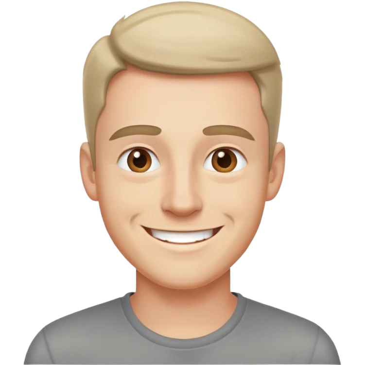 Happy version of the man with a grey shirt sad emoji emoji