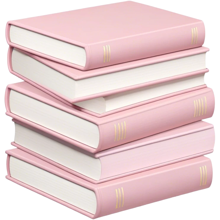 Stack of pale pink books emoji