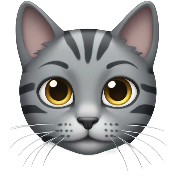 Striped gray fat cat emoji