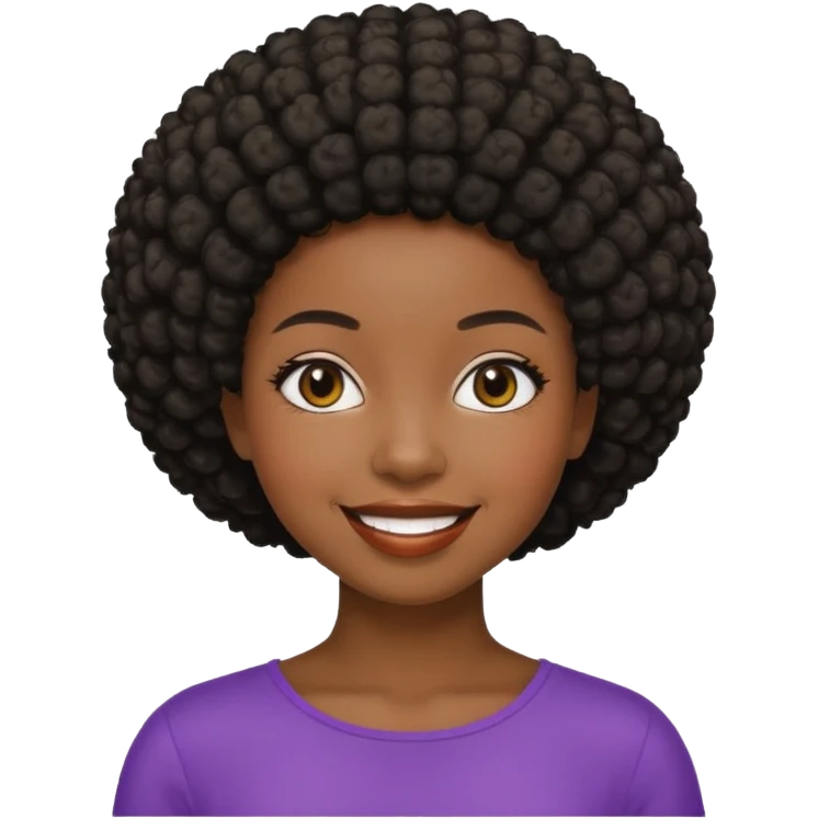 chica negrita con pelo afro corto emoji