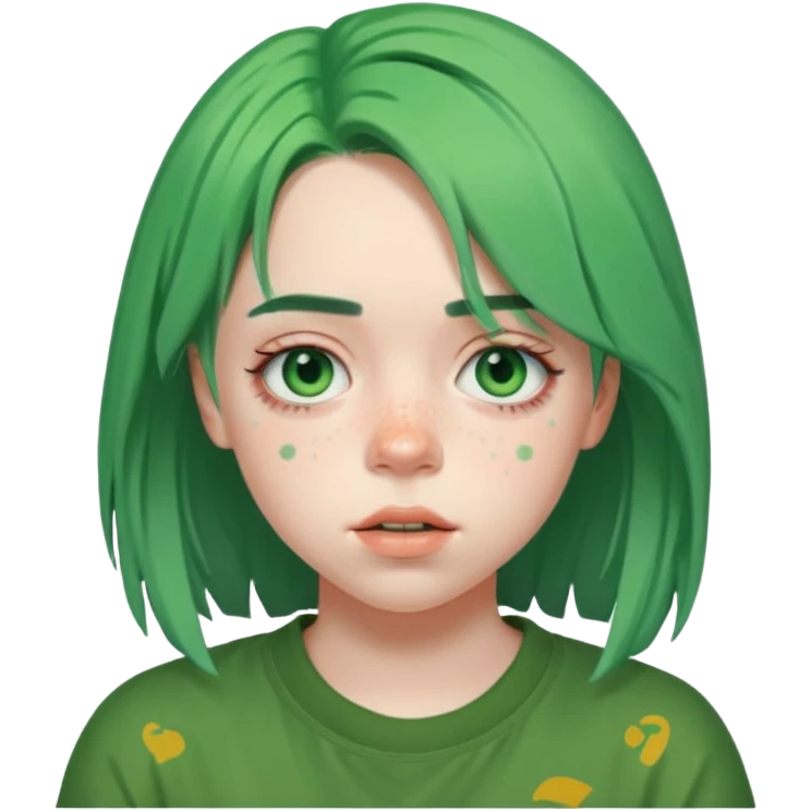 Billie Eilish green hair emoji