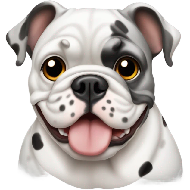 Fench bulldog with brown spots,gray spots and white spots and black spots  emoji