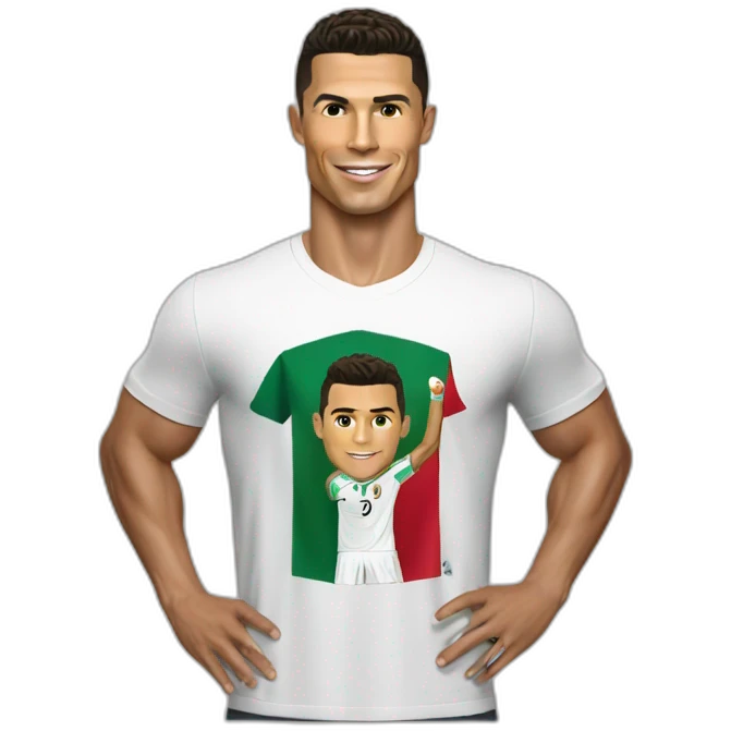 Cristiano Ronaldo with a T-shirt from Mexico emoji