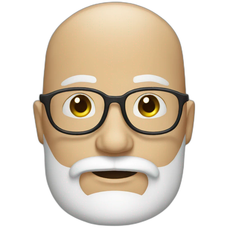 A bald man with glasses and a big white beard  emoji