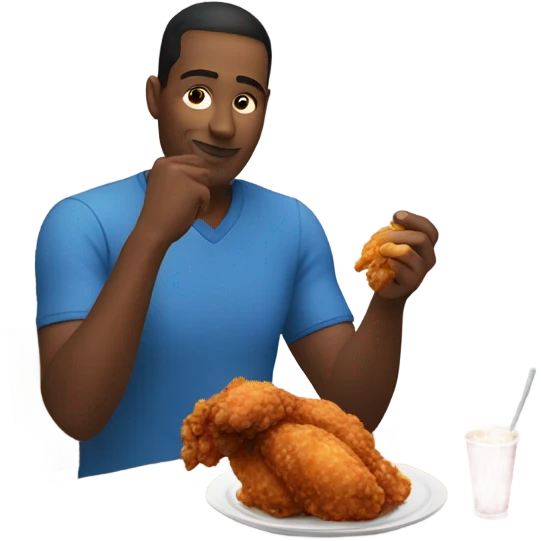 man eating fried chicken emoji