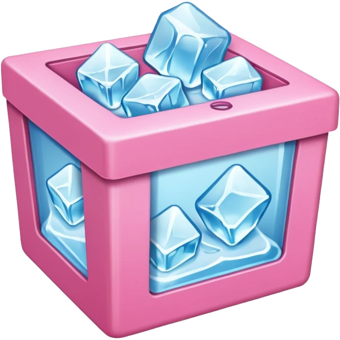 a pink box with ice emoji