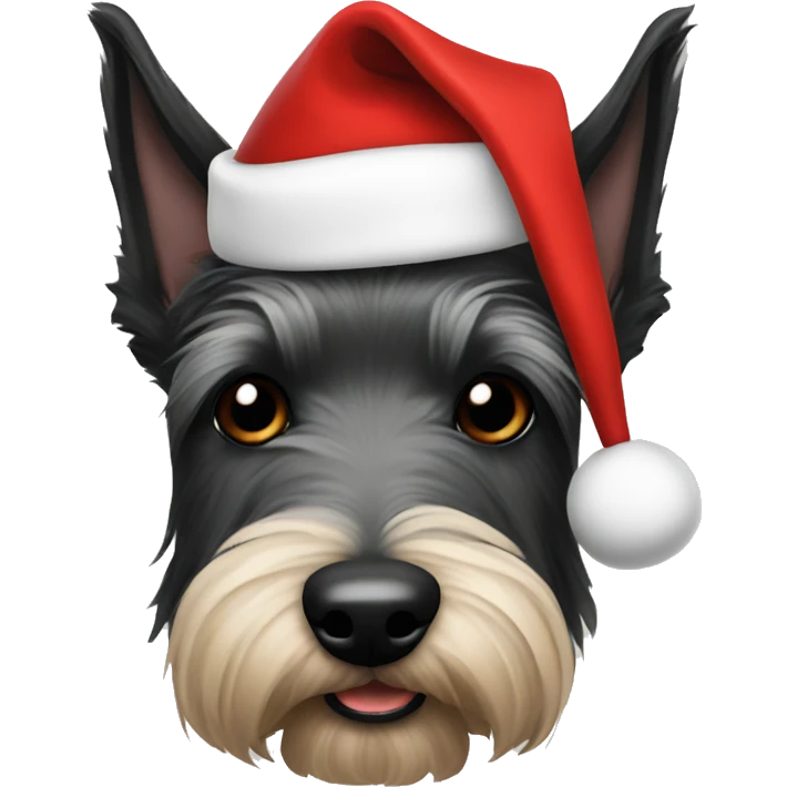 Scottish terrier Santa hat emoji