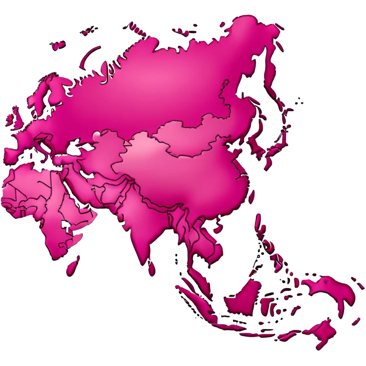 Asia map pink  emoji