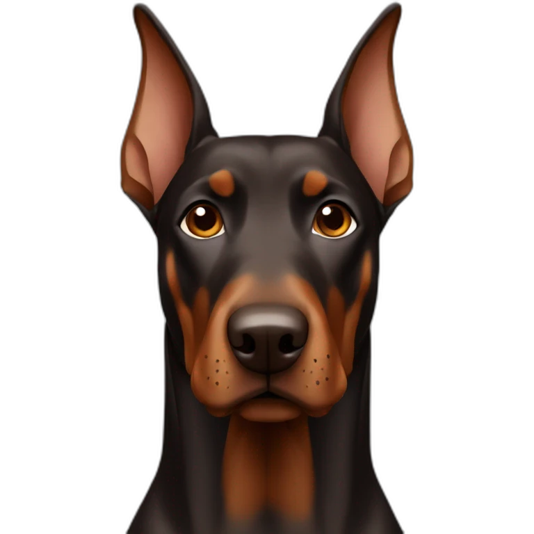 brown doberman with straight ears emoji
