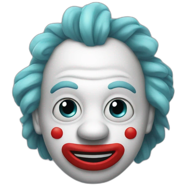 un clown fantôme avec des yeux en aiguille emoji