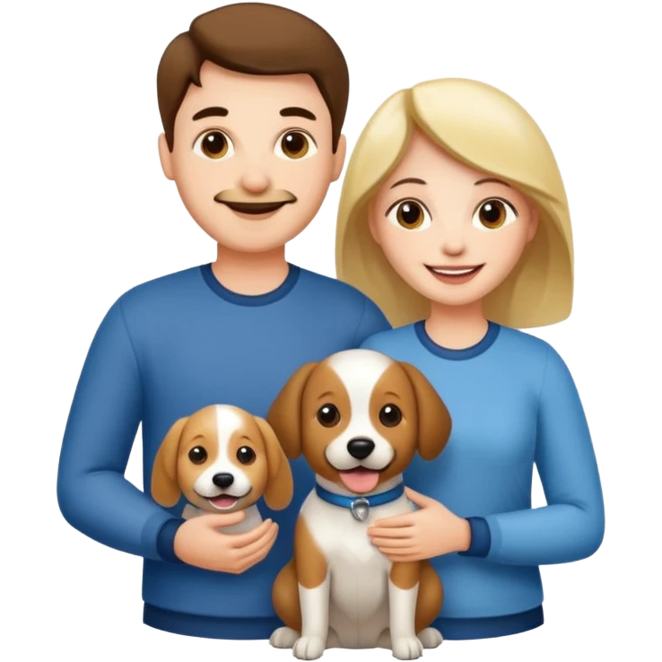 couple and their pet dog emoji