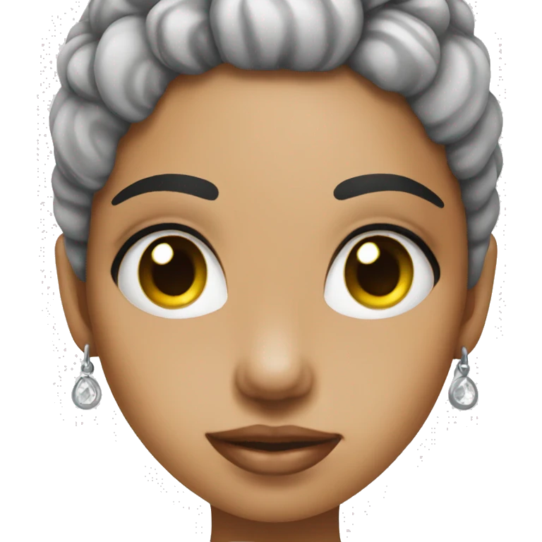 Girl doing piercing for client emoji