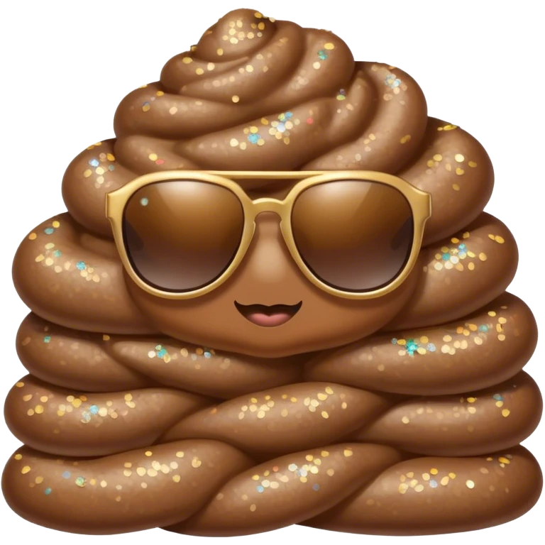 poop with glitter and sunglasses emoji