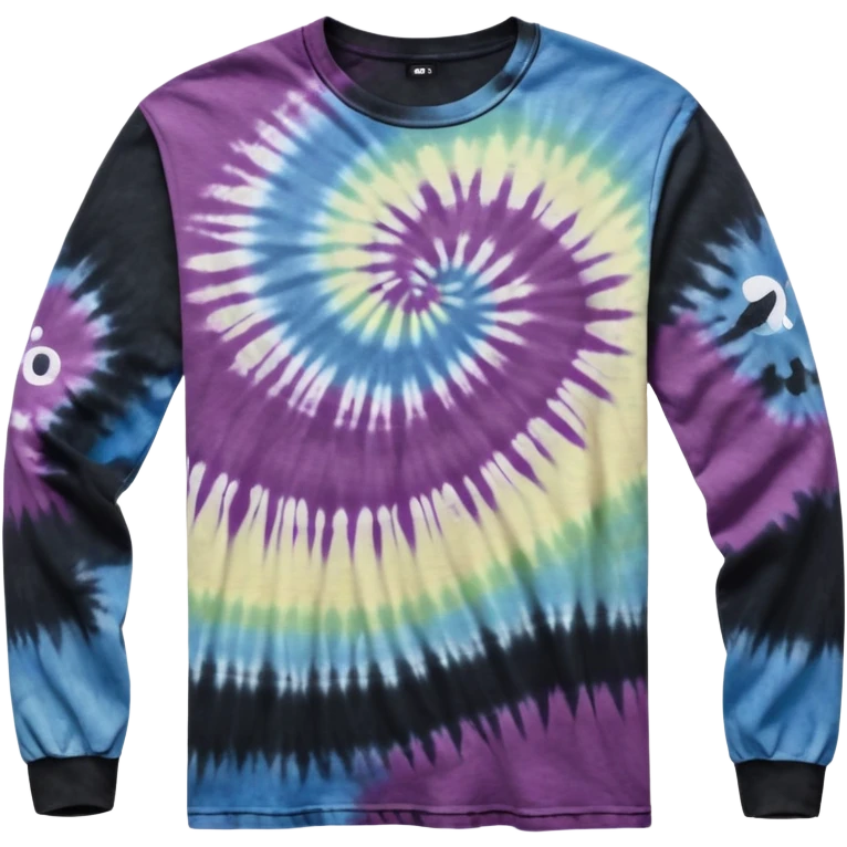 Long sleeve black tie dye shirt emoji