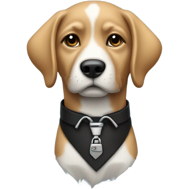 Dog wearing a bolo tie emoji