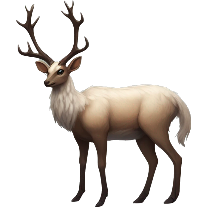 Modern Realistic Rare Fantasy Antlers Vernid-Trico-species by LiLaiRa, full body emoji