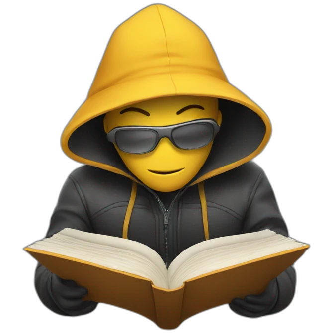 Hacker reading a book emoji