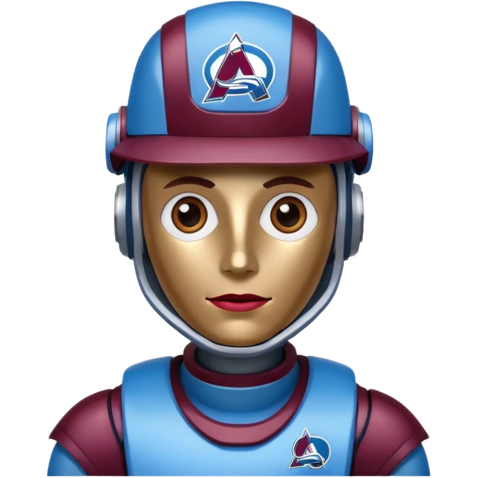 Engineer robot with colorado avalanche hat emoji