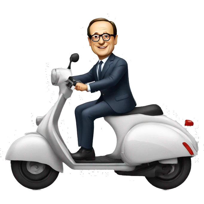 François Hollande sur un scooter  emoji