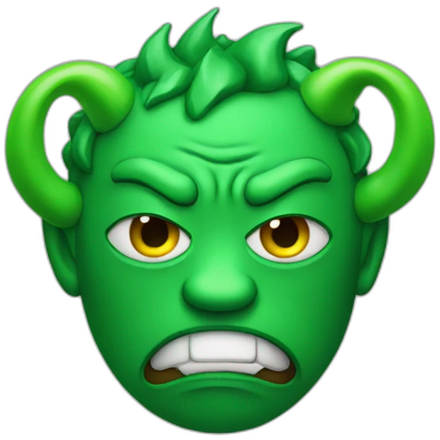 green sad devil emoji