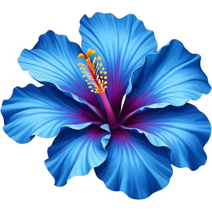 Blue hibiscus flower emoji