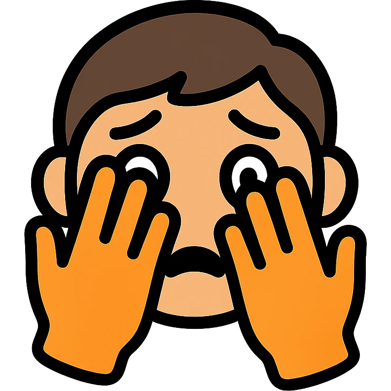 face peeking through hands, scared expression, simple and clear icon emoji