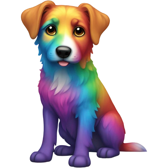 Rainbow Colour Dog emoji