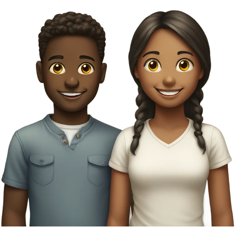 smiling girl and boy portrait emoji