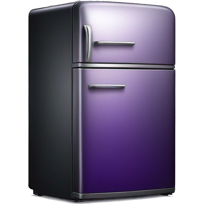 Realistic Metallic dark purple fridge isolated.  emoji