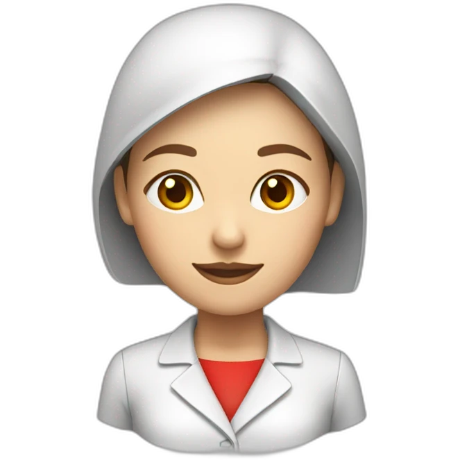 Woman in help clothes (white blouse with red edges) emoji