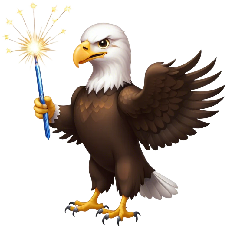 Bald eagle with sparklers emoji