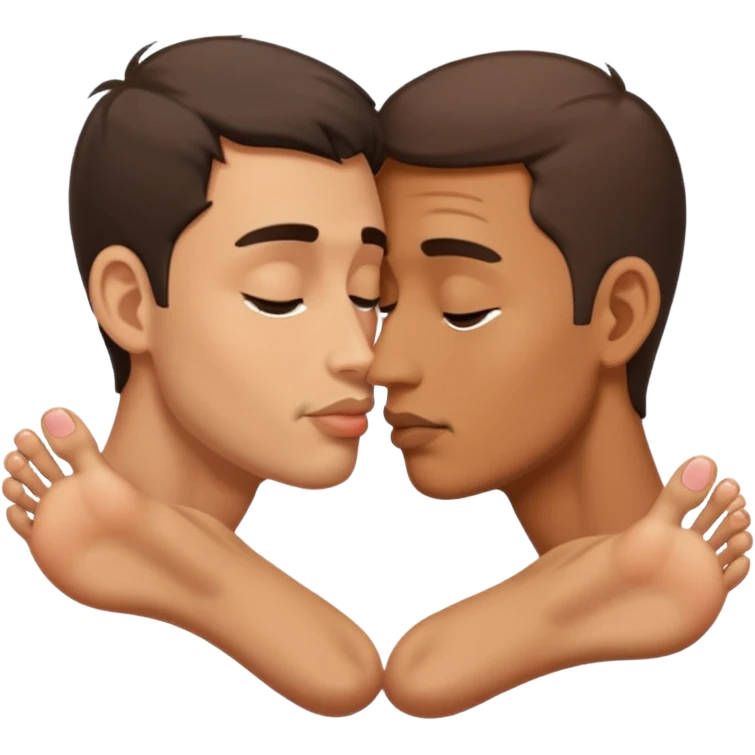 Man kissing feet emoji
