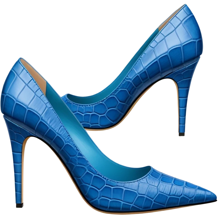 super realistic blue crocodile leather stilletos emoji