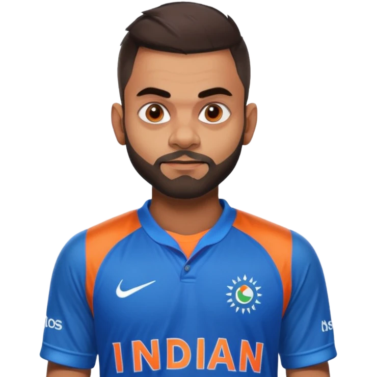 Virat Kohli wearing Indian jersey 18 emoji