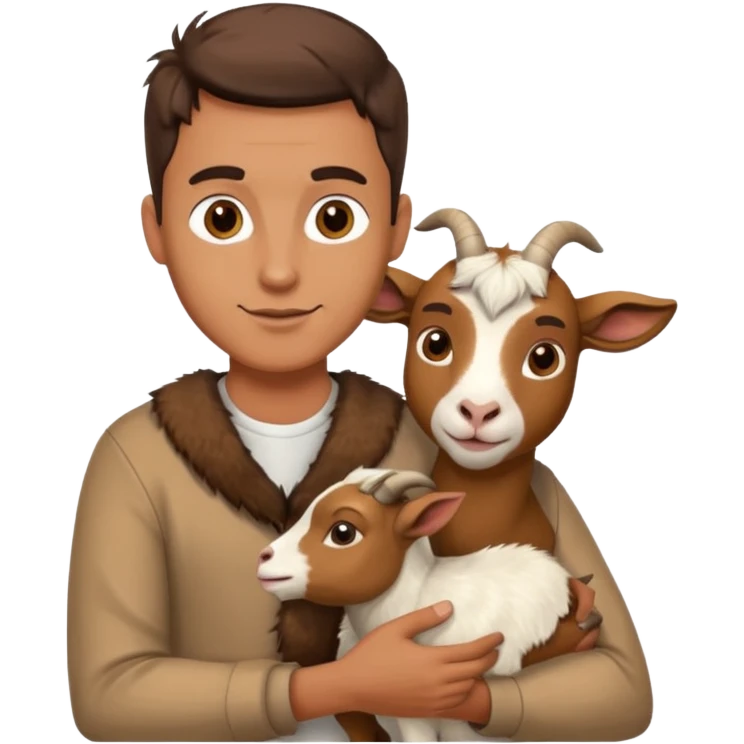 Man holding a goat emoji