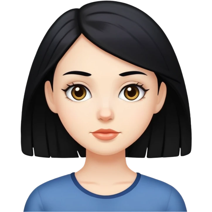 white girl with black hair emoji
