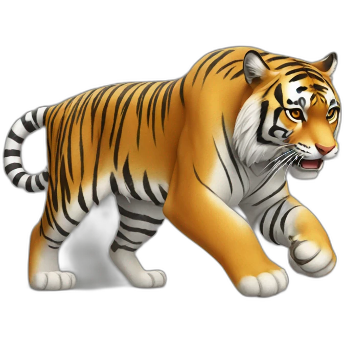 a tiger lunging at its prey emoji