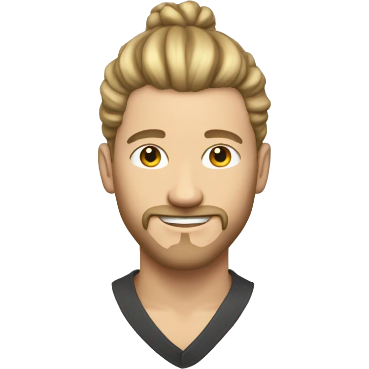 white guy with a man bun undercut emoji