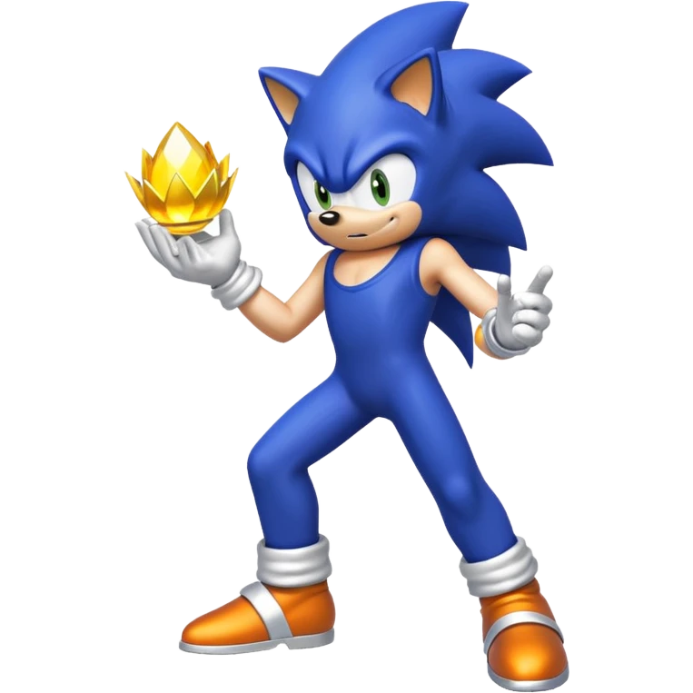 I want Sonic the hedgehog with the 7 chaos emeralds and the Goku aura transformation, where is the super Sonic aura emoji