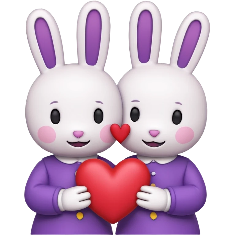 white and purple miffy in love emoji emoji