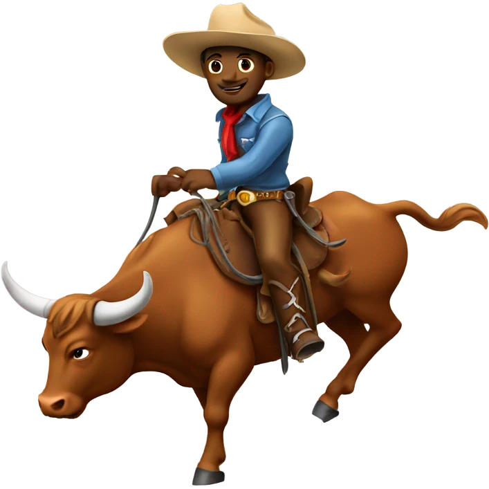 Cowboy riding a bull emoji