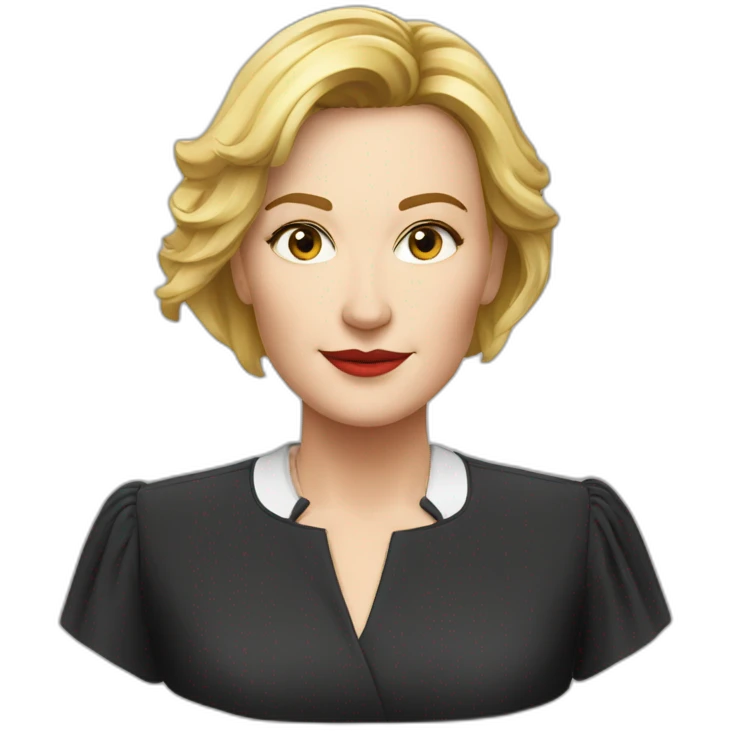 Sandra Huller german actress face head realistic short hair emoji