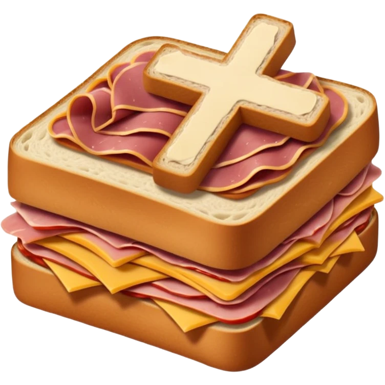 a sandwich with a cross on it emoji