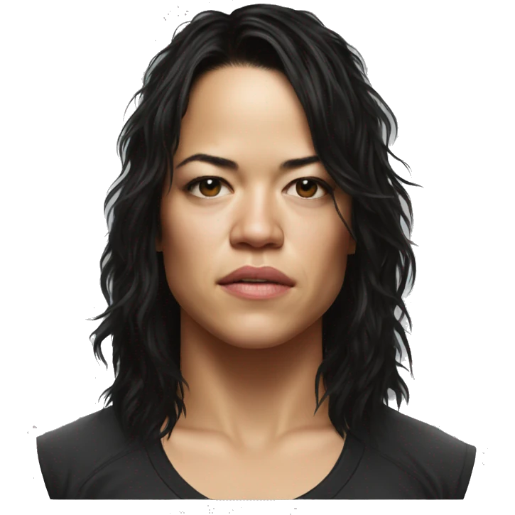 michelle rodriguez serious wearing tee emoji