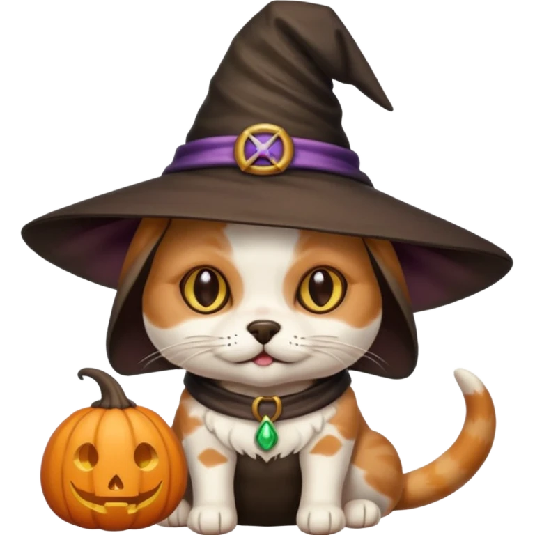 Dog witch cat emoji