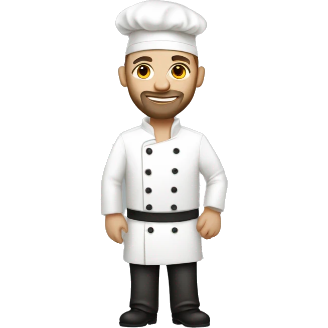 White Russian chef in Africa are stylish and minimalistic emoji